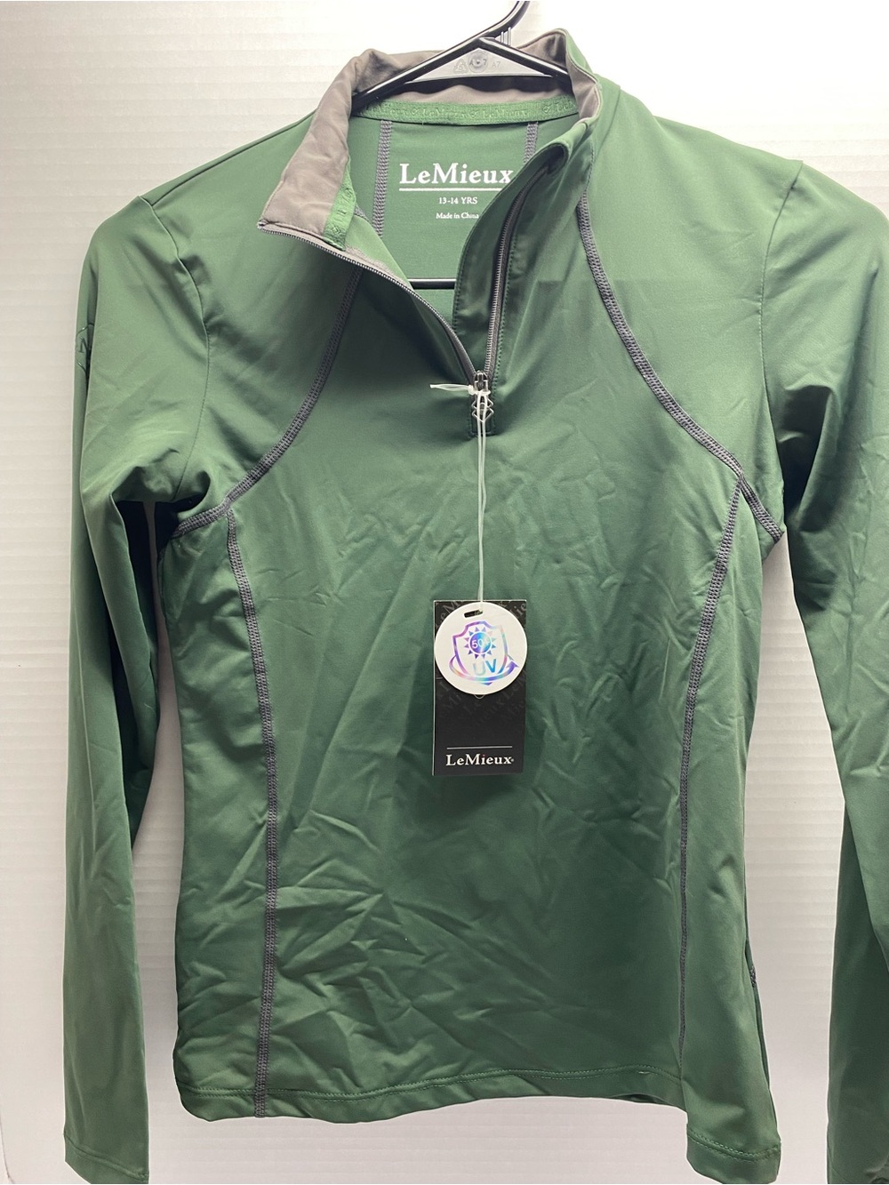 Girls' Green Performance Half-Zip Jacket